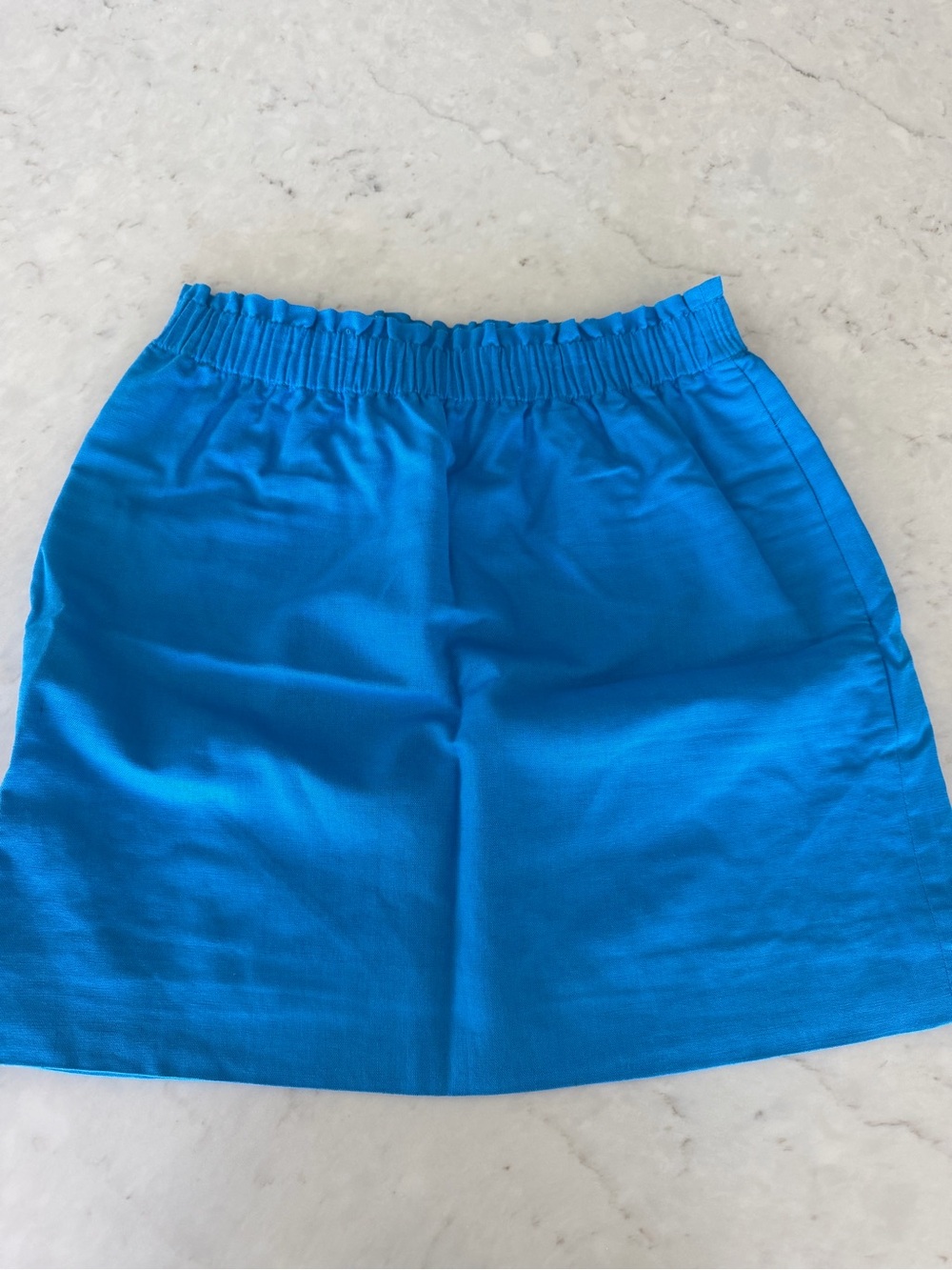J. Crew Bright Blue Elastic-Waist Mini Skirt